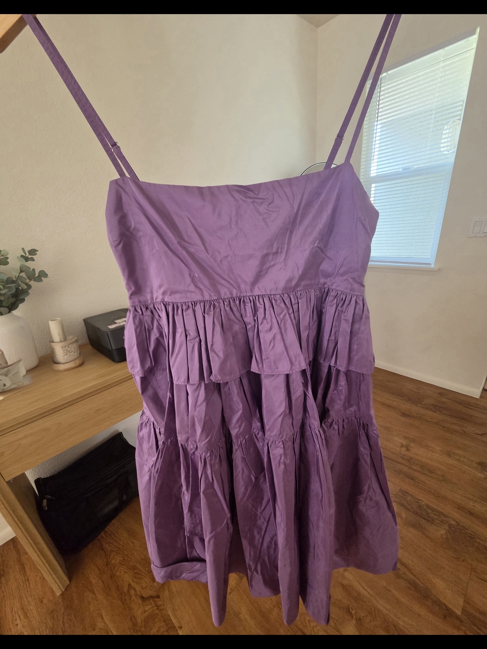 Cynthia Rowley Lavender Ruffle-Tiered Spaghetti Strap Dress - Picture 5 of 8